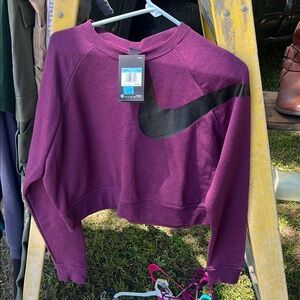 Nike Purple Cropped Long Sleeve Sweatshirt